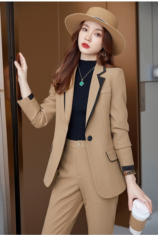 Costume de afaceri pentru femei cu pantaloni și jachete haine stiluri OL din țesătură de înaltă calitate pentru dama blazer profesionist cu pantaloni set de pantaloni