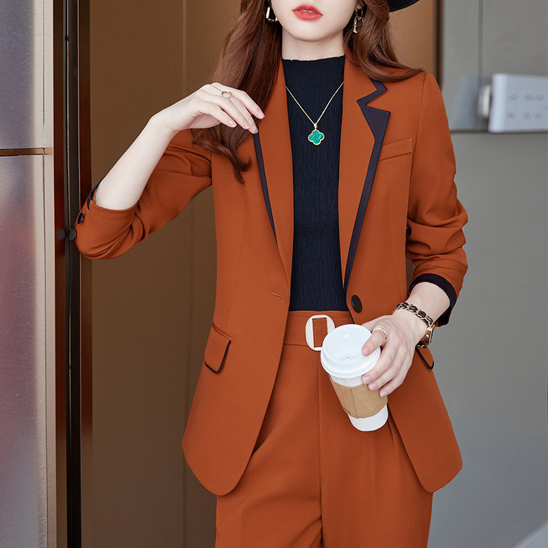 Costume de afaceri pentru femei cu pantaloni și jachete haine stiluri OL din țesătură de înaltă calitate pentru dama blazer profesionist cu pantaloni set de pantaloni