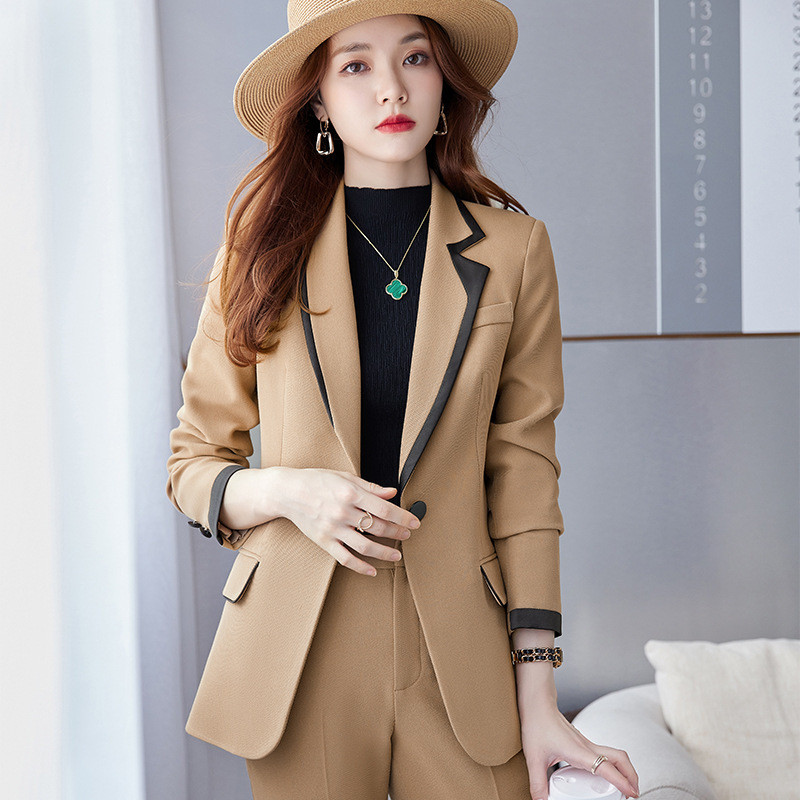 Costume de afaceri pentru femei cu pantaloni și jachete haine stiluri OL din țesătură de înaltă calitate pentru dama blazer profesionist cu pantaloni set de pantaloni