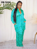 CM.YAYA Streetwear Serpentine Satin naiste komplekt, pikkade varrukatega pikk särk ja lahtised sirged püksid, kaks 2-osalist spordidressi