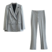 ŽENSKI TRAF Novo jesen 2022. Dvodijelni sako s podstavljenim gumbima Temperamentni ženski vintage sako 8308586