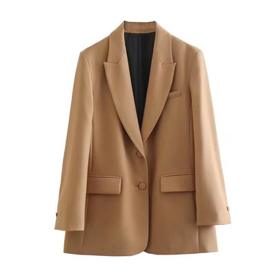 Blazer pentru femei, toamnă 2022, noua modă ocazională șic, cu nasturi, cu rever, cu mânecă lungă, de culoare uni, y2k, set de top + pantaloni Mujer