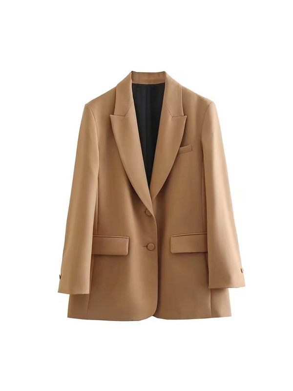 Blazer pentru femei, toamnă 2022, noua modă ocazională șic, cu nasturi, cu rever, cu mânecă lungă, de culoare uni, y2k, set de top + pantaloni Mujer