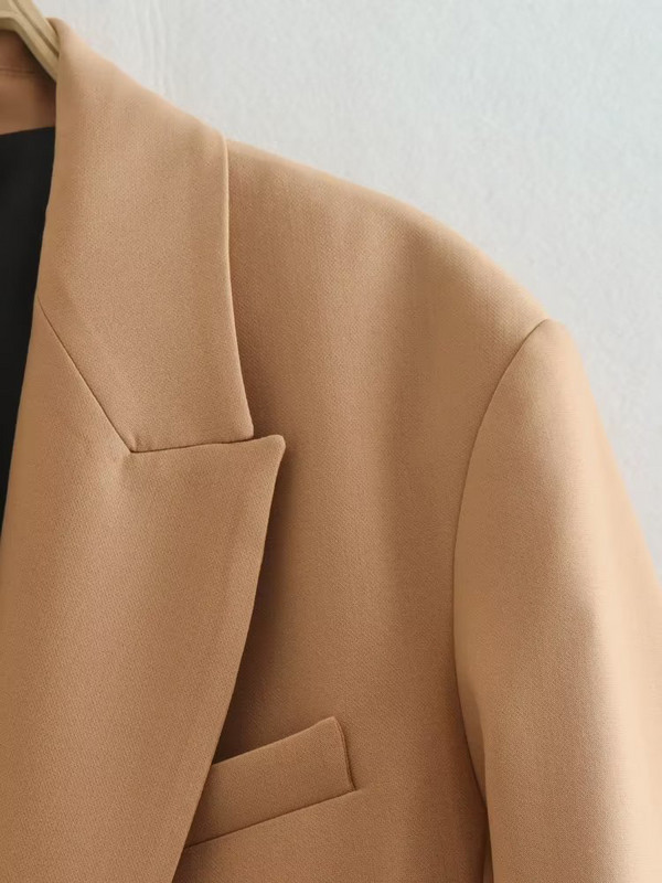 Blazer pentru femei, toamnă 2022, noua modă ocazională șic, cu nasturi, cu rever, cu mânecă lungă, de culoare uni, y2k, set de top + pantaloni Mujer