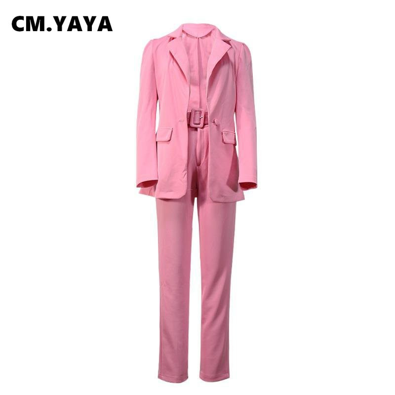 CM.YAYA 2022 sügistalvise tänavarõivaste naiste komplekt pikkade varrukatega bleiseriga pükste ülikond kontorinaise dressiülikond, kaheosaline treeningriietus