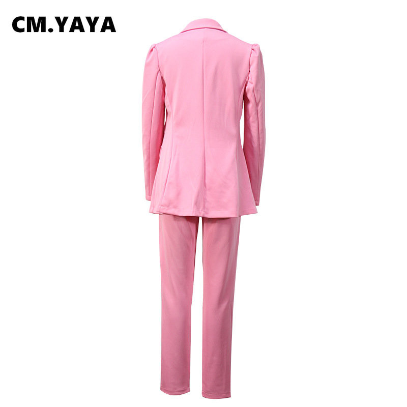 CM.YAYA 2022 sügistalvise tänavarõivaste naiste komplekt pikkade varrukatega bleiseriga pükste ülikond kontorinaise dressiülikond, kaheosaline treeningriietus
