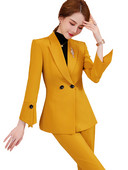 Modes sieviešu bikškostīms, formāls sieviešu uzvalks, 2 daļīgs komplekts, sarkans, dzeltens, melns, rozā, biroja darba apģērbs, žakete un bikses