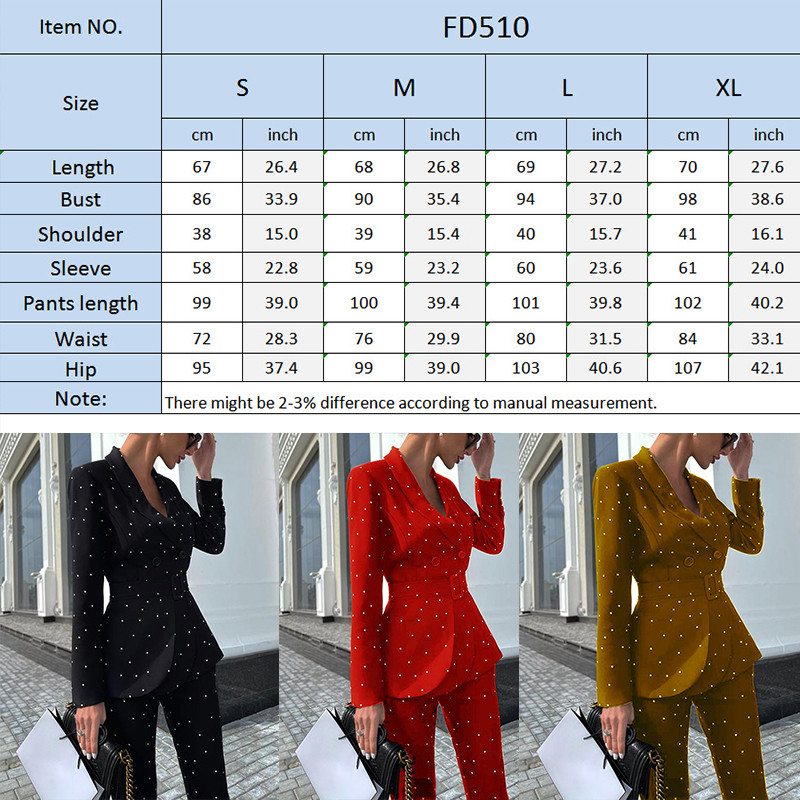 Dot Μακρυμάνικο Blazer Παλτό δύο τεμαχίων Σετ Blazer Σετ Y2k ντεγκραντέ με στάμπα ζώνης Λεπτές ζακέτες Παντελόνι Παντελόνι Μαύρο κοστούμι