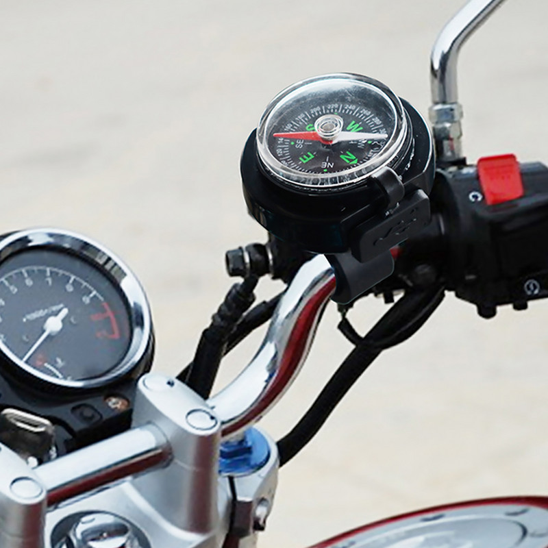 2 σετ Premium Compass Φορτιστής τηλεφώνου μοτοσικλέτας Υποδοχή φόρτισης τηλεφώνου USB Προσαρμογέας τηλεφώνου