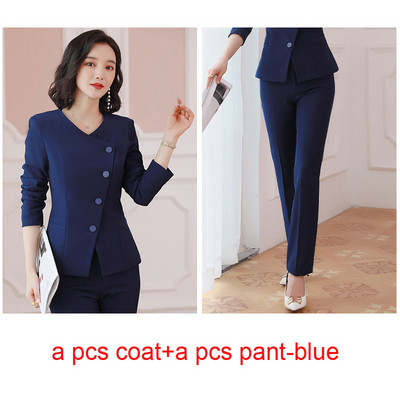 IZICFLY Seturi de blazer alb de modă în stil de toamnă de primăvară, cu pantaloni, costume de afaceri coreene pentru femei, îmbrăcăminte de lucru, două piese