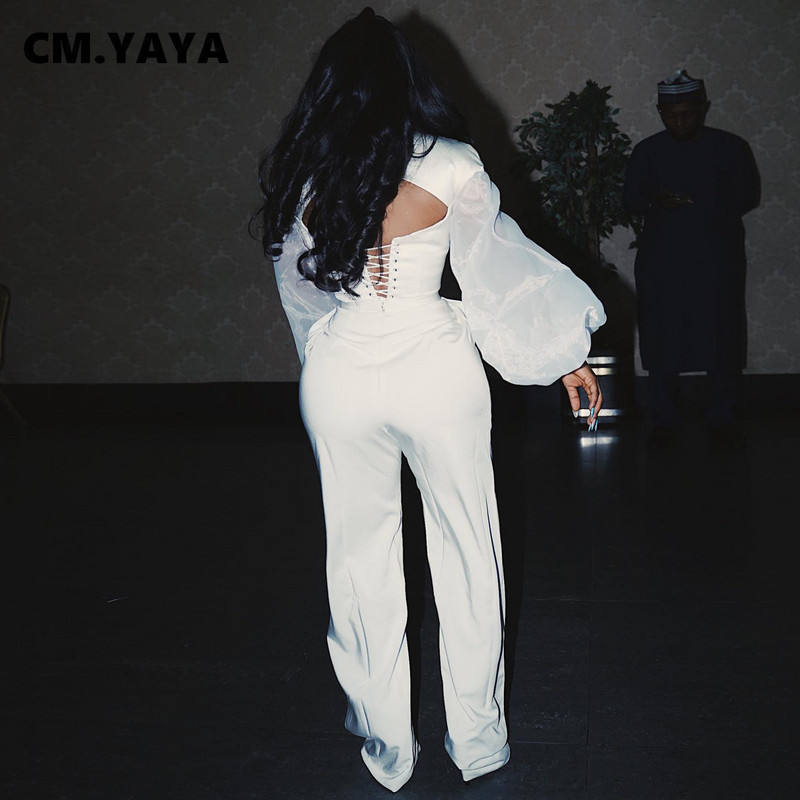 CM.YAYA INS naiste komplekt võrklaterna pikkade varrukatega pitsist väljalõikega seljaosa ja pükste komplekt aktiivne spordidress, kaks 2-osalist komplekti