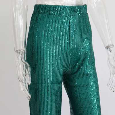 CM.YAYA Set de damă cu paiete de stradă Cămașă cu mânecă lungă Topuri și pantaloni largi Sutien Set elegant trei 3 piese costum de trening ținute Y2k