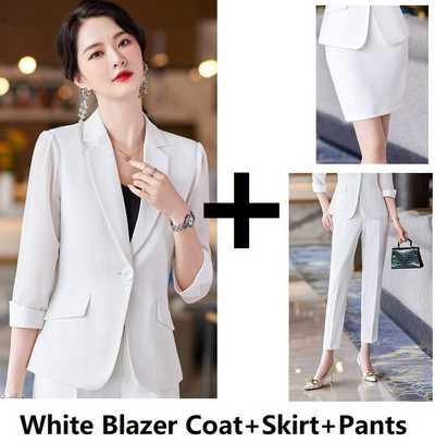 Κομψά μπλε γυναικεία επαγγελματικά κοστούμια Άνοιξη Καλοκαίρι Επίσημα Παντελόνια Ημιμανίκια Γυναικεία Εργασία Γυναικεία Ενδύματα Παντελόνια Σετ 5XL