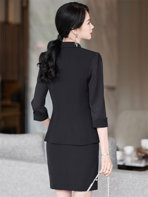 Κομψά μπλε γυναικεία επαγγελματικά κοστούμια Άνοιξη Καλοκαίρι Επίσημα Παντελόνια Ημιμανίκια Γυναικεία Εργασία Γυναικεία Ενδύματα Παντελόνια Σετ 5XL