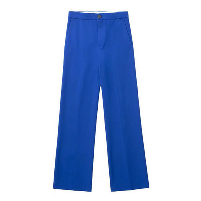 Γυναικείες φόρμες 2022 Spring Traf Blazer OL Μπλε μπουφάν + μακρύ παντελόνι 2 τεμαχίων Επίσημο σετ Za Co Ord Κομψά επαγγελματικά ρούχα