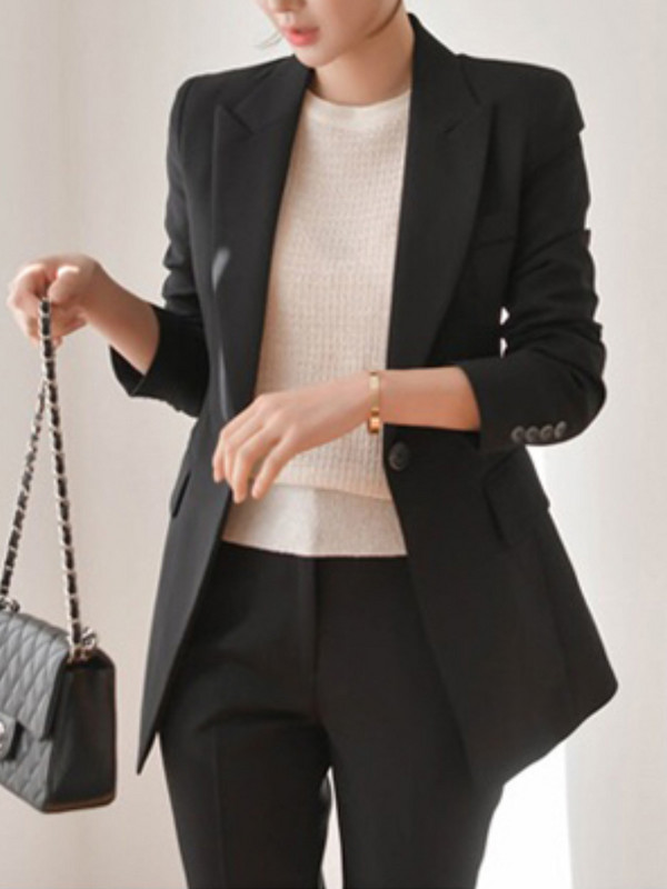 Ženski proljetni elegantni blejzer odijelo s hlačama Ležerna jakna Pencil hlače Komplet od 2 komada Ženska uska modna korejska poslovna radna odjeća
