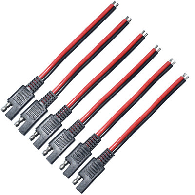 6 TK SAE Power Automotive pikenduskaabel 14AWG 15CM 2 kontaktiga SAE-pistikukaabliga Kiire lahtiühendamise pikenduskaabel