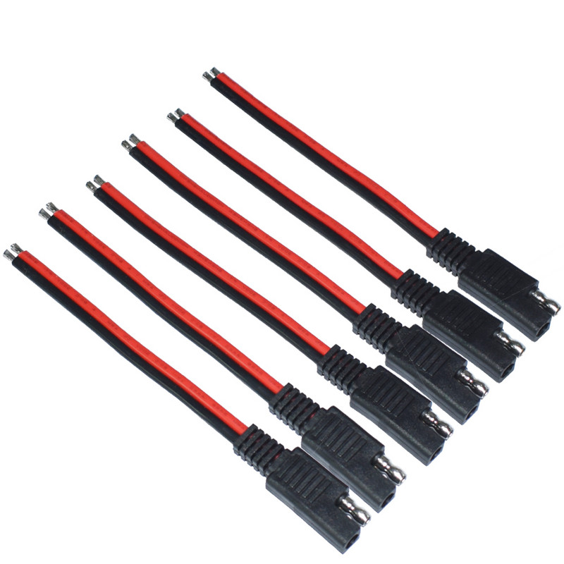 6 TK SAE Power Automotive pikenduskaabel 14AWG 15CM 2 kontaktiga SAE-pistikukaabliga Kiire lahtiühendamise pikenduskaabel