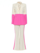 [EWQ] Bleiserpüksid, kaheosaline komplekt, naistele, kollased püksid, bleiser + püksid pidulik ülikond, kontrastne kvaliteetne jakk