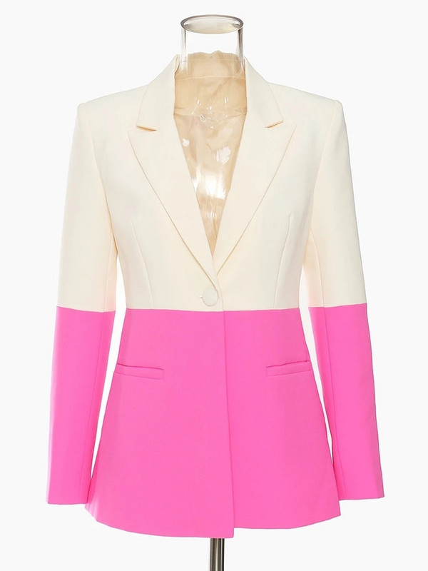 [EWQ] Bleiserpüksid, kaheosaline komplekt, naistele, kollased püksid, bleiser + püksid pidulik ülikond, kontrastne kvaliteetne jakk