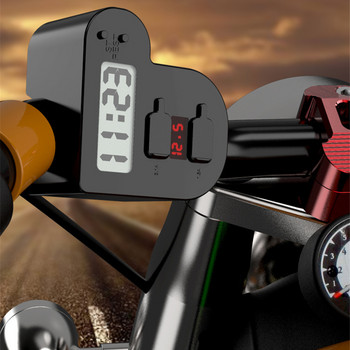 Μοτοσικλέτα Quick Charge Διπλή USB 5V 3.1A/1.5A Φορτιστής Μοτοσικλέτας Ψηφιακό ρολόι LED Voltmeter Αδιάβροχο κάλυμμα USB