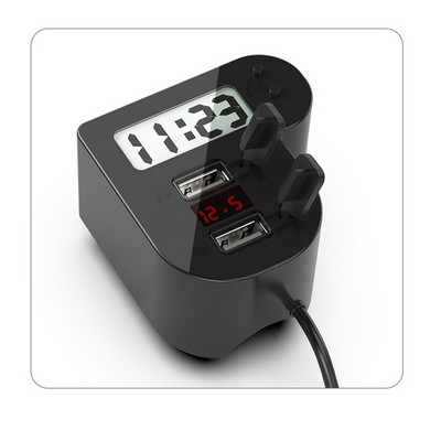 Μοτοσικλέτα Quick Charge Διπλή USB 5V 3.1A/1.5A Φορτιστής Μοτοσικλέτας Ψηφιακό ρολόι LED Voltmeter Αδιάβροχο κάλυμμα USB