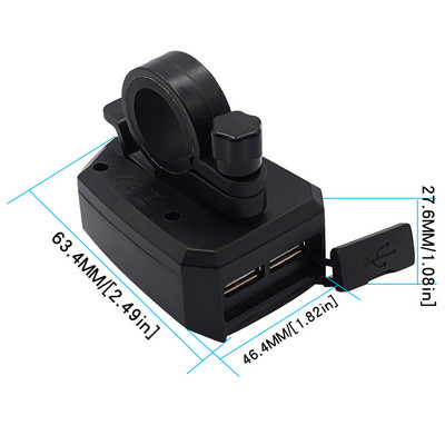 Φορτιστής μοτοσικλέτας 1 τεμ. Πρακτικό τιμόνι USB Αδιάβροχο προσαρμογέας φορτιστή 12V-80V για φόρτιση μοτοσικλέτας