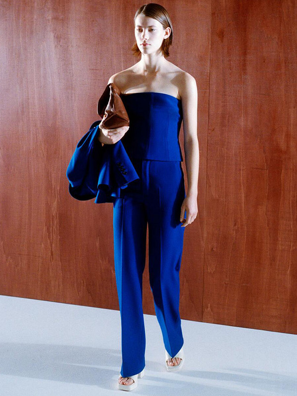 Ανοιξιάτικο νέο γυναικείο ευέλικτο μπλέιζερ με διπλό στήθος με ίσιο λαιμό και ίσιο μπλέιζερ με ψηλή μέση