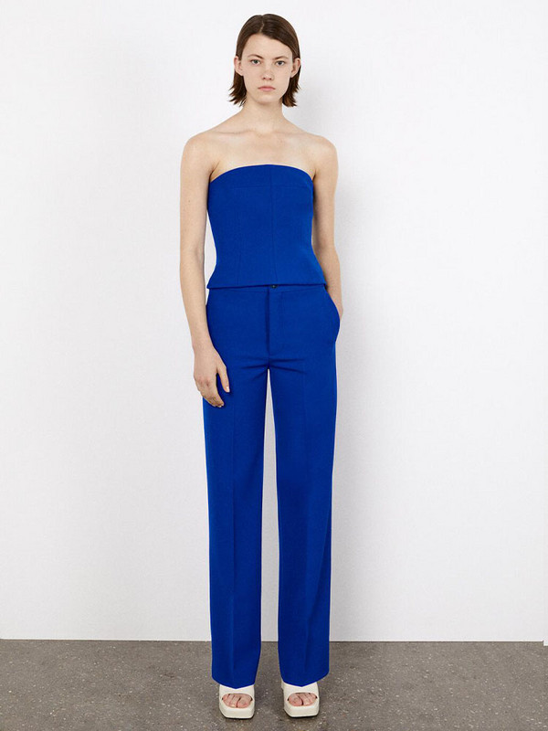 Ανοιξιάτικο νέο γυναικείο ευέλικτο μπλέιζερ με διπλό στήθος με ίσιο λαιμό και ίσιο μπλέιζερ με ψηλή μέση