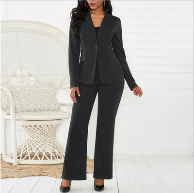 Ανοιξιάτικο φθινοπωρινό γυναικείο κοστούμι γραφείου σετ δύο τεμαχίων μακρυμάνικο παντελόνι κοστούμι 2 τεμαχίων σετ γυναικείο χειμώνα σετ δύο τεμαχίων γραφείου γυναικείο