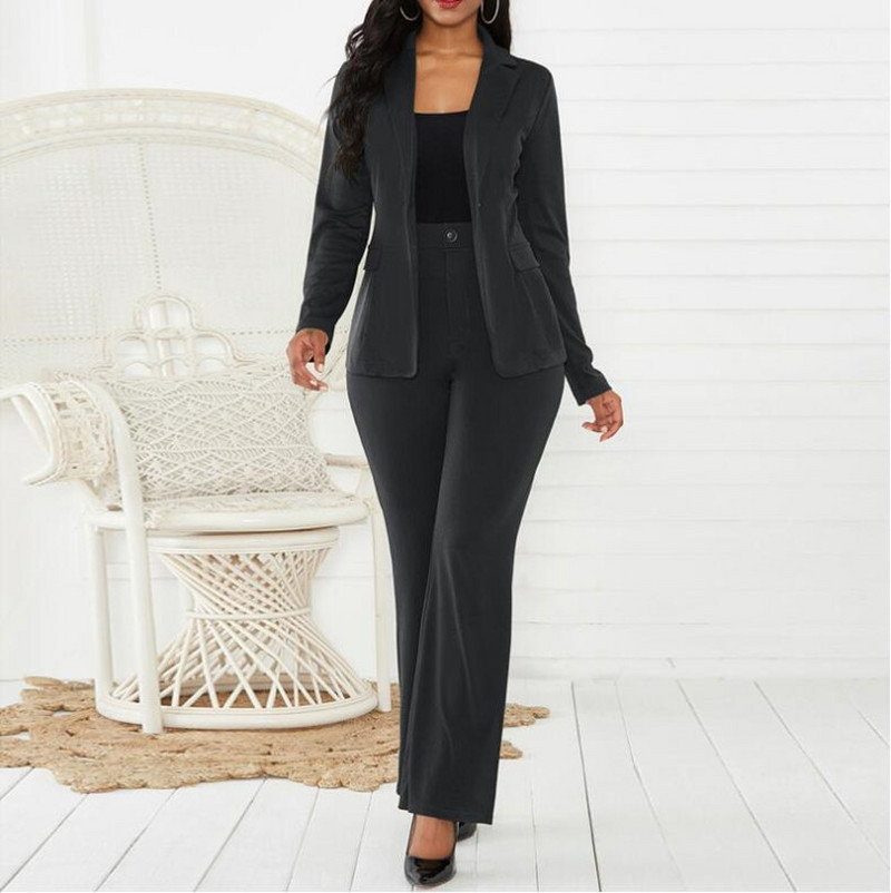 Ανοιξιάτικο φθινοπωρινό γυναικείο κοστούμι γραφείου σετ δύο τεμαχίων μακρυμάνικο παντελόνι κοστούμι 2 τεμαχίων σετ γυναικείο χειμώνα σετ δύο τεμαχίων γραφείου γυναικείο