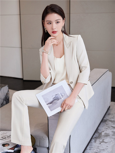 Naiste bleiser šikk kevadpükste ülikonna komplekt, mis koosneb kahest moetükist naistele Mint Rohelised pükskostüümid, naiste töövorm