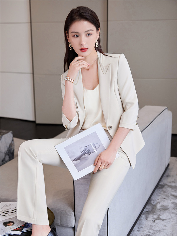 Naiste bleiser šikk kevadpükste ülikonna komplekt, mis koosneb kahest moetükist naistele Mint Rohelised pükskostüümid, naiste töövorm