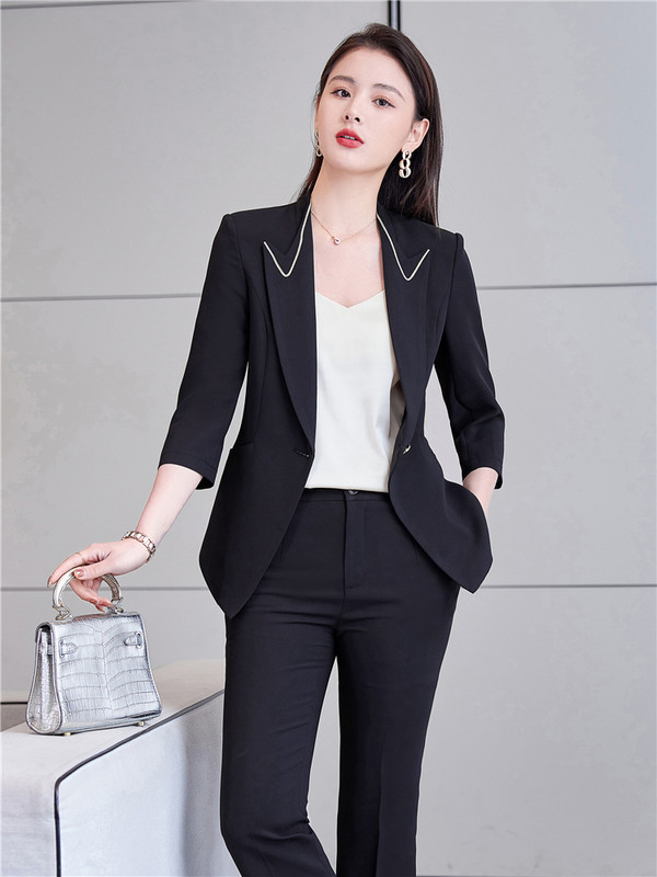 Naiste bleiser šikk kevadpükste ülikonna komplekt, mis koosneb kahest moetükist naistele Mint Rohelised pükskostüümid, naiste töövorm