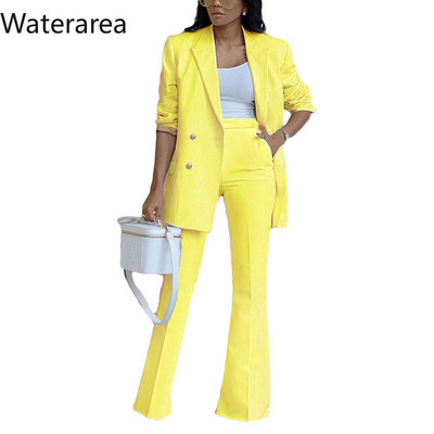 Waterarea kevadtalvine soliidne naiste komplekt, täisvarrukatega bleiserid, pükskostüüm, kaheosaline komplekt kontorinaise ärivorm