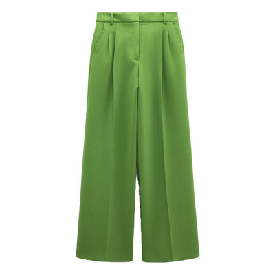 Άνοιξη 2022 νέα γυναικεία μόδα all-match με διπλό στήθος slim-fit casual blazer και μεσομεσαία κοστούμι παντελόνι και παντελόνι με φαρδιά πόδια