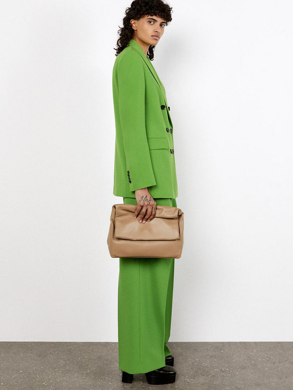 Άνοιξη 2022 νέα γυναικεία μόδα all-match με διπλό στήθος slim-fit casual blazer και μεσομεσαία κοστούμι παντελόνι και παντελόνι με φαρδιά πόδια