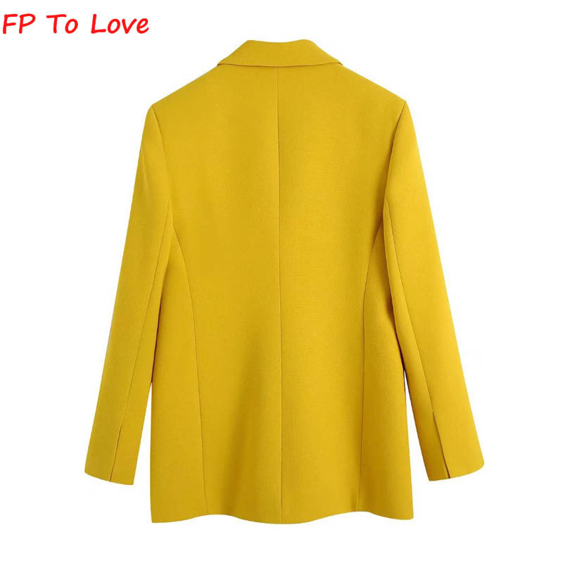 FP To Love Woman, säravkollased bleiserid, vintage stiilne nööp 2022SS, kevadsügis, daam, uued laia säärega püksid, kuldsed komplektid