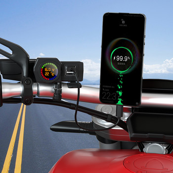 Φορτιστής μοτοσικλέτας USB 10-24V Προσαρμογέας τροφοδοτικού διπλής θύρας για αξεσουάρ τροφοδοσίας φόρτισης tablet κινητών τηλεφώνων