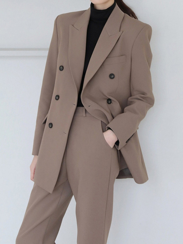 Κομψό γυναικείο κοστούμι μπλέιζερ ανοιξιάτικο γραφείο Γυναικεία κοστούμια παντελόνι Μακρυμάνικο σακάκι και παντελόνι 2022 Εργασία Γυναικεία επαγγελματικά ρούχα