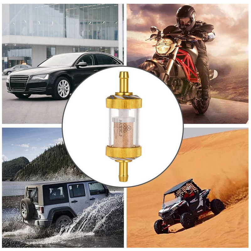 Asenduskütusefilter Praktiline vastupidav mootorratta kütteõlifilter Bensiinitoru eraldaja muruniiduki traktori mootorrattale