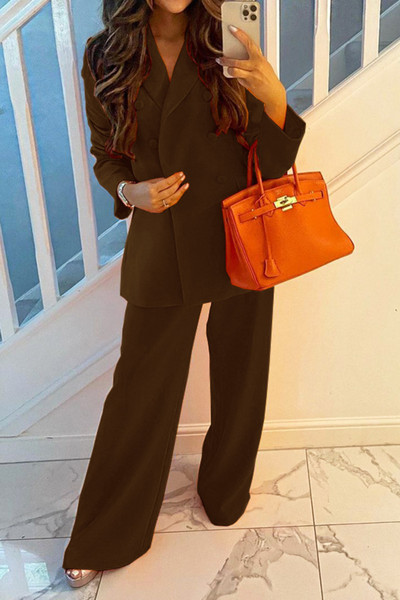 2022. aasta sügis ja talv uus ülikond jakk Juhuslik laia säärega pükste ülikond, 2-osaline komplekt naiste jope ja pükste komplekt naiste ülikond