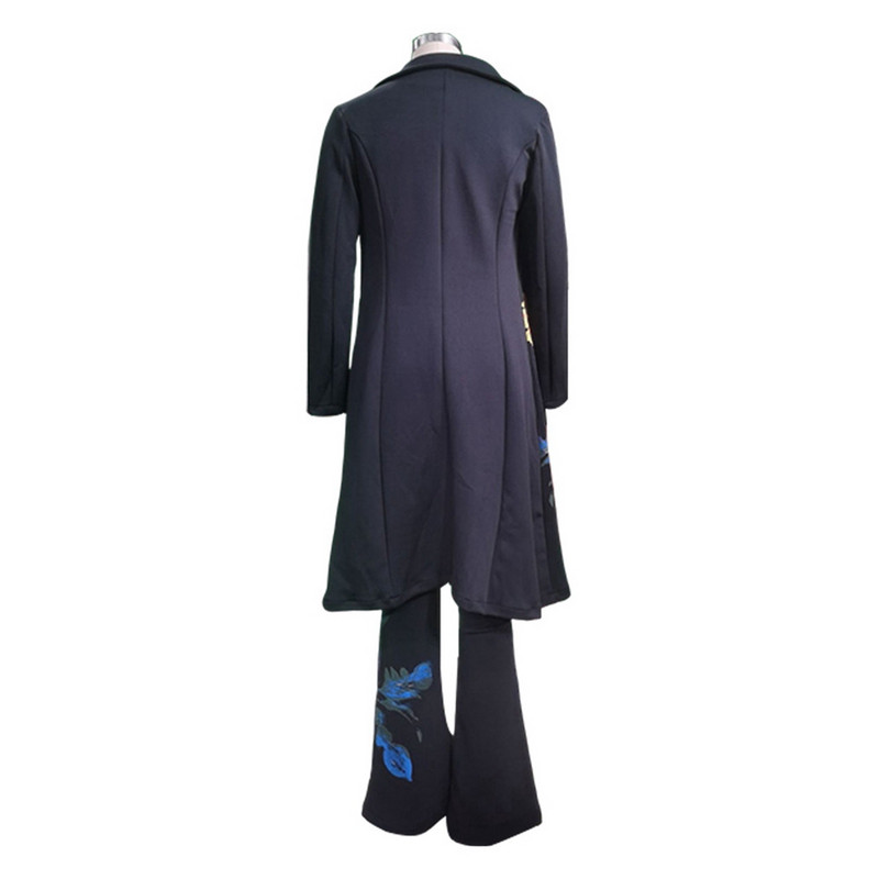 Moda damă cu imprimeu floral cu mânecă lungă cusătură deschisă pantaloni trench Seturi de costum cu rezervor haină elegantă pentru femei Seturi de pantaloni Streetwear