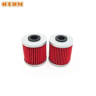 OTOM Motorcycle Red Oil Filter Υψηλής ποιότητας καθαριστικό χαρτιού φιλτραρίσματος για KAWASAKI KX250F KX450F RMZ250 RMZ450 Off-Road Motocross