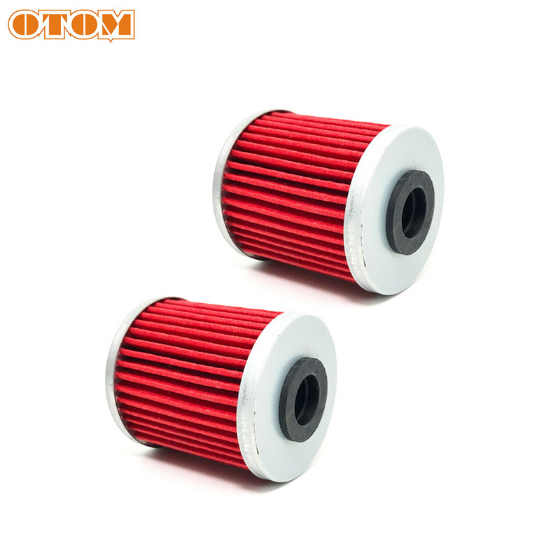 OTOM Motorcycle Red Oil Filter Υψηλής ποιότητας καθαριστικό χαρτιού φιλτραρίσματος για KAWASAKI KX250F KX450F RMZ250 RMZ450 Off-Road Motocross