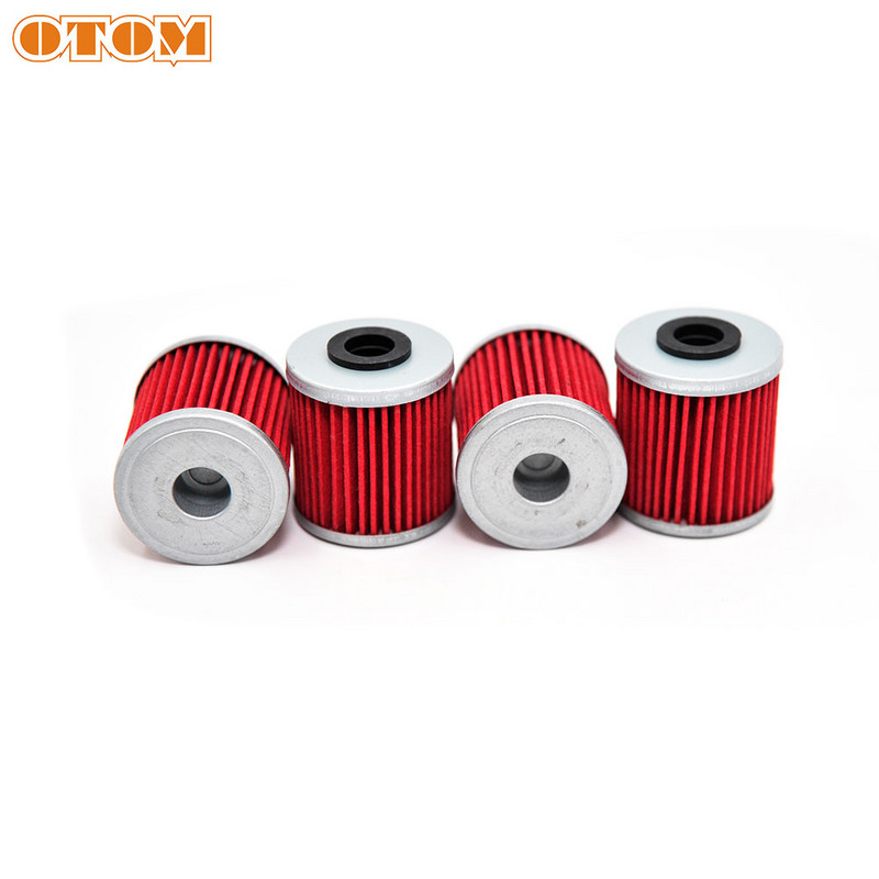 OTOM Motorcycle Red Oil Filter Υψηλής ποιότητας καθαριστικό χαρτιού φιλτραρίσματος για KAWASAKI KX250F KX450F RMZ250 RMZ450 Off-Road Motocross