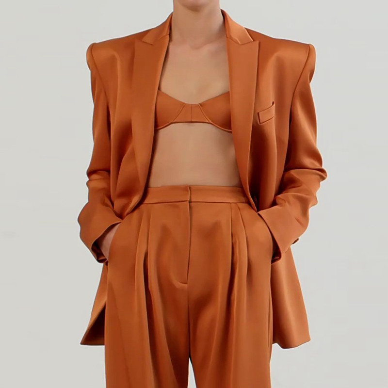 MSMUSI 2023, noua moda pentru femei, cu rever dublu, set de două piese, pantaloni lungi, cu mâneci lungi, pentru petrecere, costum