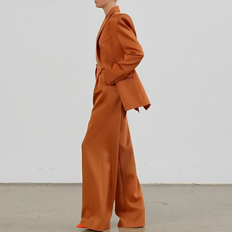 MSMUSI 2023, noua moda pentru femei, cu rever dublu, set de două piese, pantaloni lungi, cu mâneci lungi, pentru petrecere, costum
