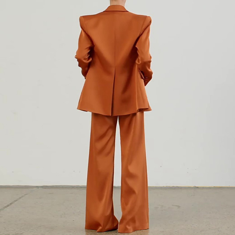 MSMUSI 2023, noua moda pentru femei, cu rever dublu, set de două piese, pantaloni lungi, cu mâneci lungi, pentru petrecere, costum