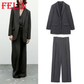 TRAF 2023, primăvară, în dungi, pentru femei, pentru birou, pentru damă